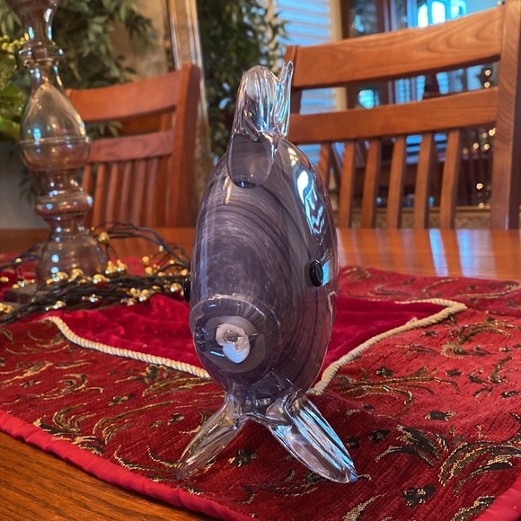 HQT Hand Blown / Made Glass Fish by HQT 9” Long - Picture 6 of 10